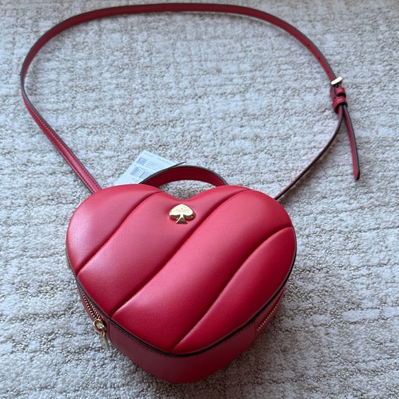 kate spade Love Shack Ruby Red Heart-Shaped Two-Way Bag - Picture 2 of 8